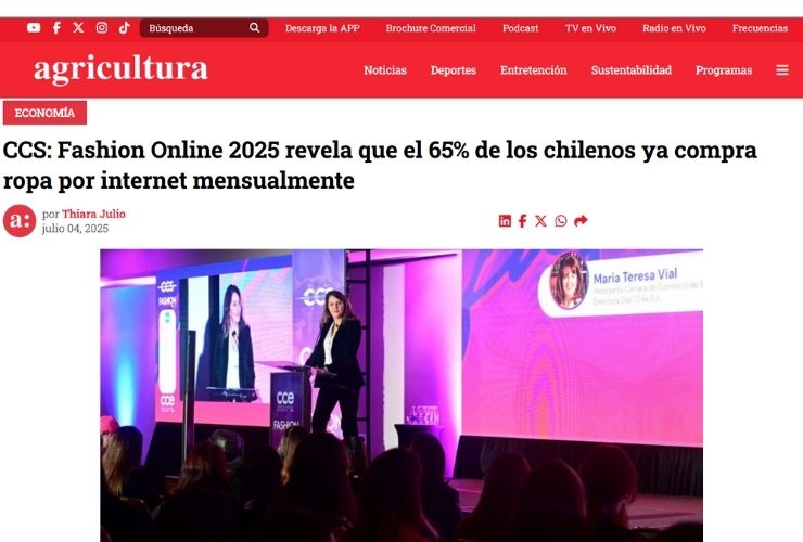 CCS: Fashion Online 2025 revela que el 65% de los chilenos ya compra ropa por internet mensualmente