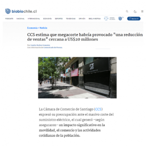 CCS estima que megacorte habría provocado “una reducción de ventas” cercana a US$20 millones