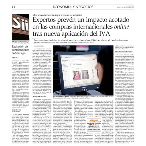 Expertos prevén un impacto acotado en las compras internacionales online tras nueva aplicación del IVA